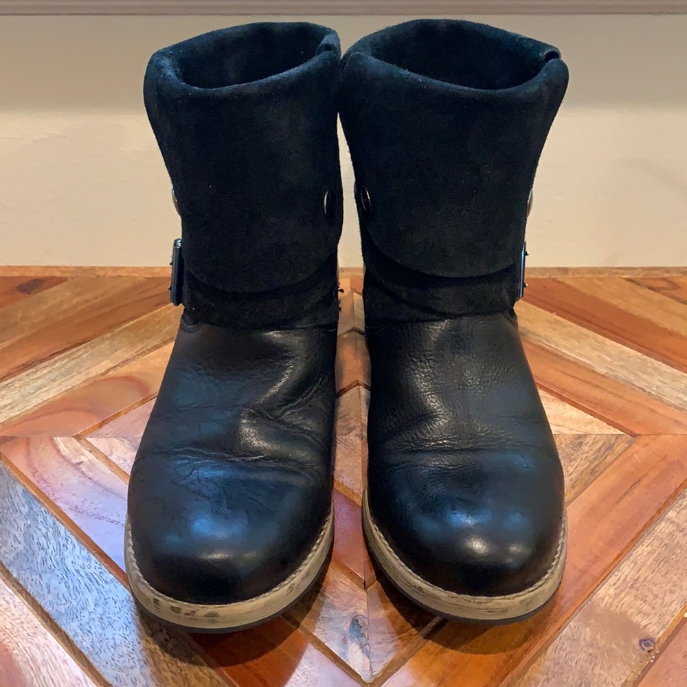 Clarks “Volara Sky” Motorcycle Boots, Black, Size 8
